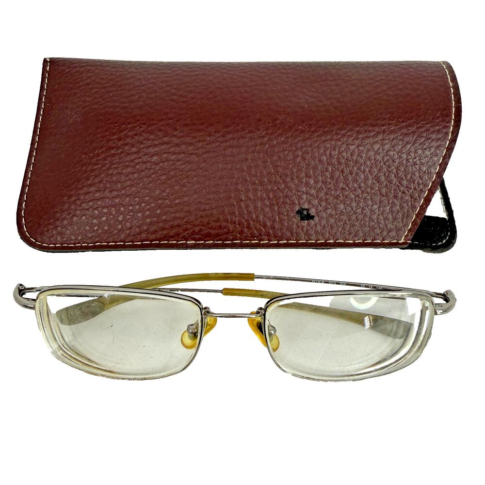 Nike Flexon 4013 046 Eyeglass Frames 53-18-140 Gunmetal Wire Rim DOC Slip Case